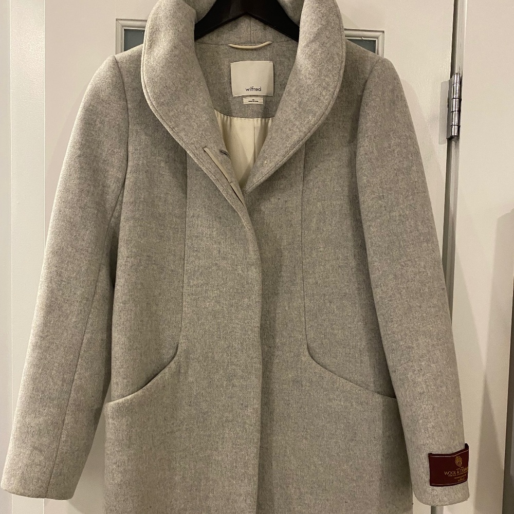 Wilfred Cocoon Coat, Heather Grey size XS